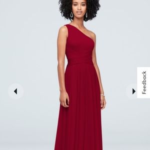 Apple Red David's Bridal Apple Red Bridesmaid Dress
